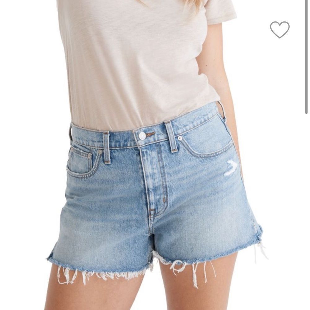 Madewell 3” Relaxed Denim Shorts Light Wash, Raw hem, high rise 100% cotton NWT